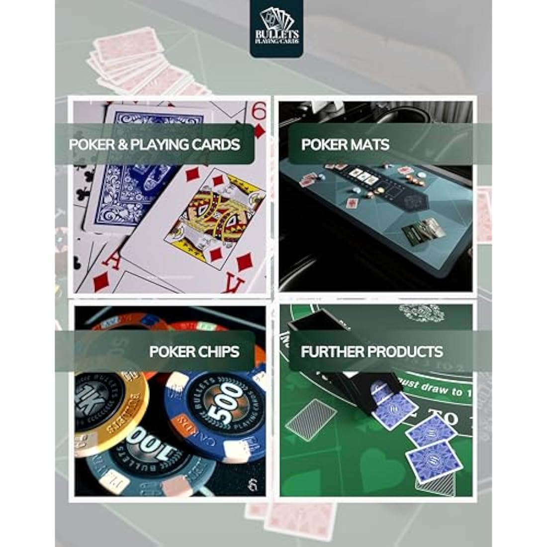 Bullets Poker Set, 2 Plastic Card, Dice, Dealer Button, Manual & Travel Case – with Case for Texas Hold’em, Casino Games, & Prominence – Ideal Poker Set with Chips and Cards, 500 Clay 'Carmela' Chips.