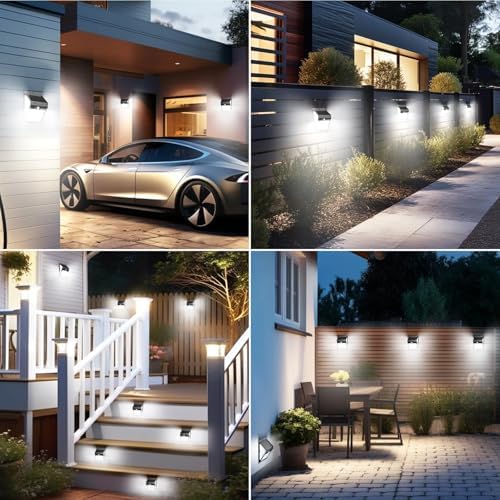 litogo [4 Pack 140LED Solar Security Lights Outdoor, Solar Motion Sensor Lights 270ºWide Angle Waterproof Solar Powered Durable Wall Lights Outside 3 Modes for Garden Fence Door Yard Garage Pathway