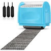 Lindastas Address Blocker Wide Roller Stamp - Confidential Data Defender With 3-Pack Refills for Anti Theft and Privacy Safety (Blue Stamp + 3 Refills)
