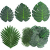 Bubuyun 48Pcs Artificial Tropical Palm Leaves Monstera Leaves Decorations Palm Monstera Leaves for Hawaiian Faux Monstera Leaves Stems Jungle Beach Theme Party Table Leave Decorations (4 Sizes)