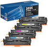 colorfly 203X CF540X Toner Cartridge Compatible for HP 203X 203A CF540X CF541X CF542X CF543X as Replacement with Color Laserjet Pro M254dw/M254nw/M254dn MFP M281fdw/M281fdn/M281cdw/M280nw (4 Pack)