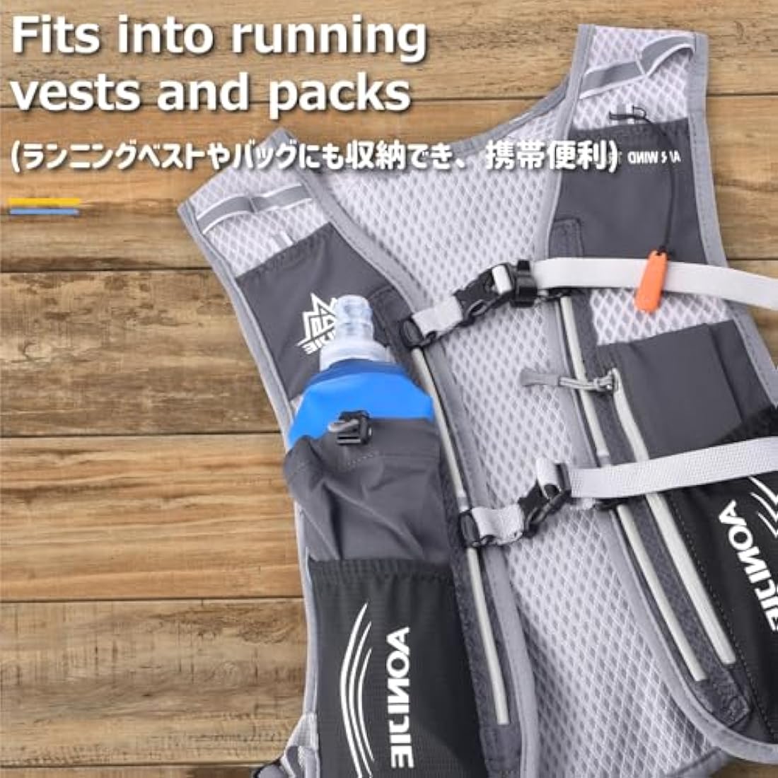 Azarxis TPU Soft Flask Collapsible Water Bottle Running Folding Gel Water Reservoir Handheld for Hydration Pack Hiking Cycling Climbing Jogging Marathon Trail Race (500ml - 2 Pack with 2 Speed Straw)