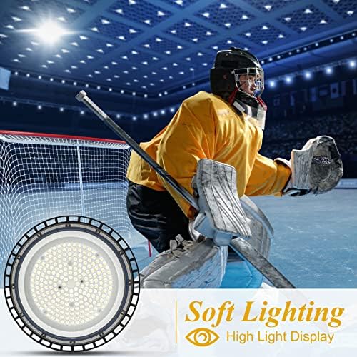 TAUDUDE 4Pack 100W LED High Bay Garage Light (Eqv. 400W MH/HPS) 14000lm Shop With Cable IP66 Waterproof UFO LED Work for Barn Workshop Warehouse Factory Fixtures