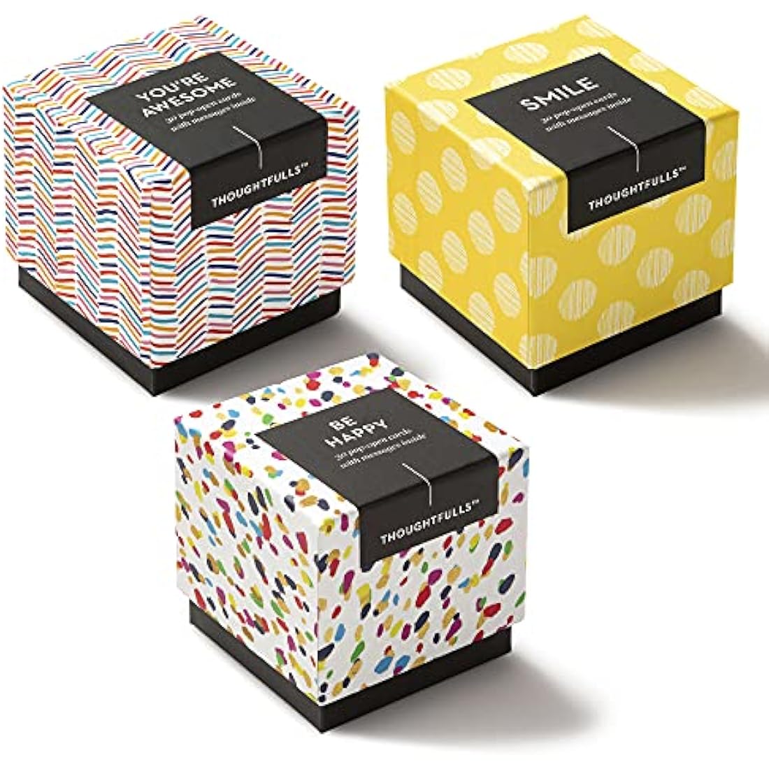 Compendium ThoughtFulls Pop-Open Cards 3-Pack - You're Awesome, Smile, Be Happy | 90 Pop-Open Cards, Each with a Different Message Inside
