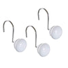Creative Scents White Shower Curtain Hooks - Set of 12 White Shower Curtain Rings for Bathroom Shower Rod - Sturdy Decorative Shower Hooks for Shower