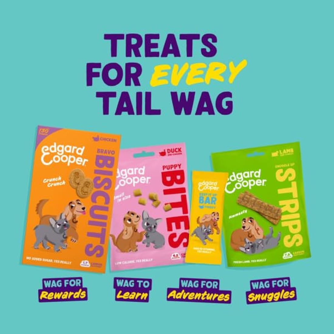 Edgard Cooper Natural Dog Treats - Banana Bravo Biscuits - (7 x 400g box), Grain Free, Plant-based Dog Treats, training treats packed with fresh fruit