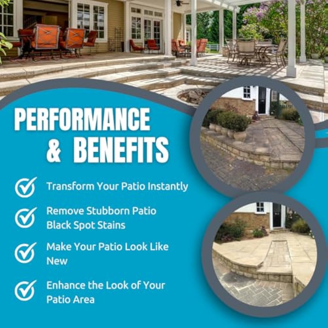 SmartSeal Patio Cleaner Xtreme - Powerful Easy To Apply Patio Cleaner Fluid - Highly Concentrated Patio Black Spot Remover and Paving Slab Cleaner - Eradicate Stubborn Patio Black Spots (5 Litres)