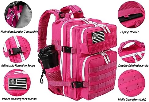 LHI Tactical Military Backpack for Men and Women 25L/35L Army Assault Pack Bag Small Rucksack with Bottle Holder
