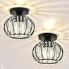ZYDTRIP Crystals Ceiling Light Fixtures Chandelier, Small Semi Flush Mount Ceiling Light Fitting for Hallway Entrance Kitchen Bedroom Dining Rooms Living Rooms Bar (2 Pack Black)