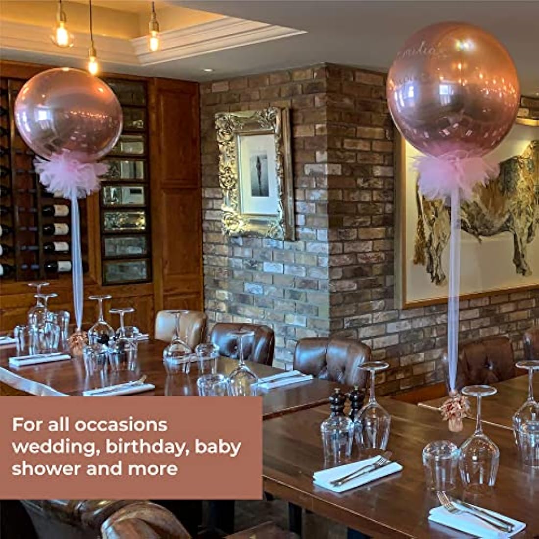Pack of Rose Gold Heavy Foil Fountain Table Floor Balloon Weight for Helium Birthday Party Wedding Balloons (24 Pack)