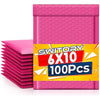 Switory 100pcs Padded Envelopes Pink Bubble Mailers A5 Mailer Bags 6x10In Bubble Envelopes Lined Poly Mailer Self-Seal for Packaging 15.3cmx22.9cm