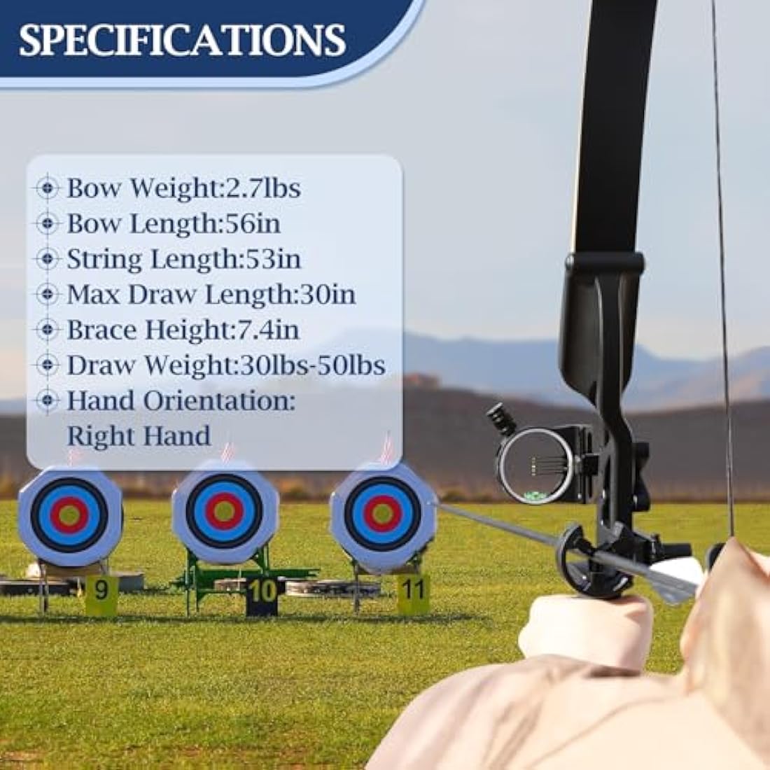 D&Q Takedown Recurve Bow and Arrow Set Adult Kit Archery Hunting Shooting Target Practice Competition Survival Longbow Package 30 35 40 45 lbs Right Handed with Bow Case Stringer Arrow Quiver