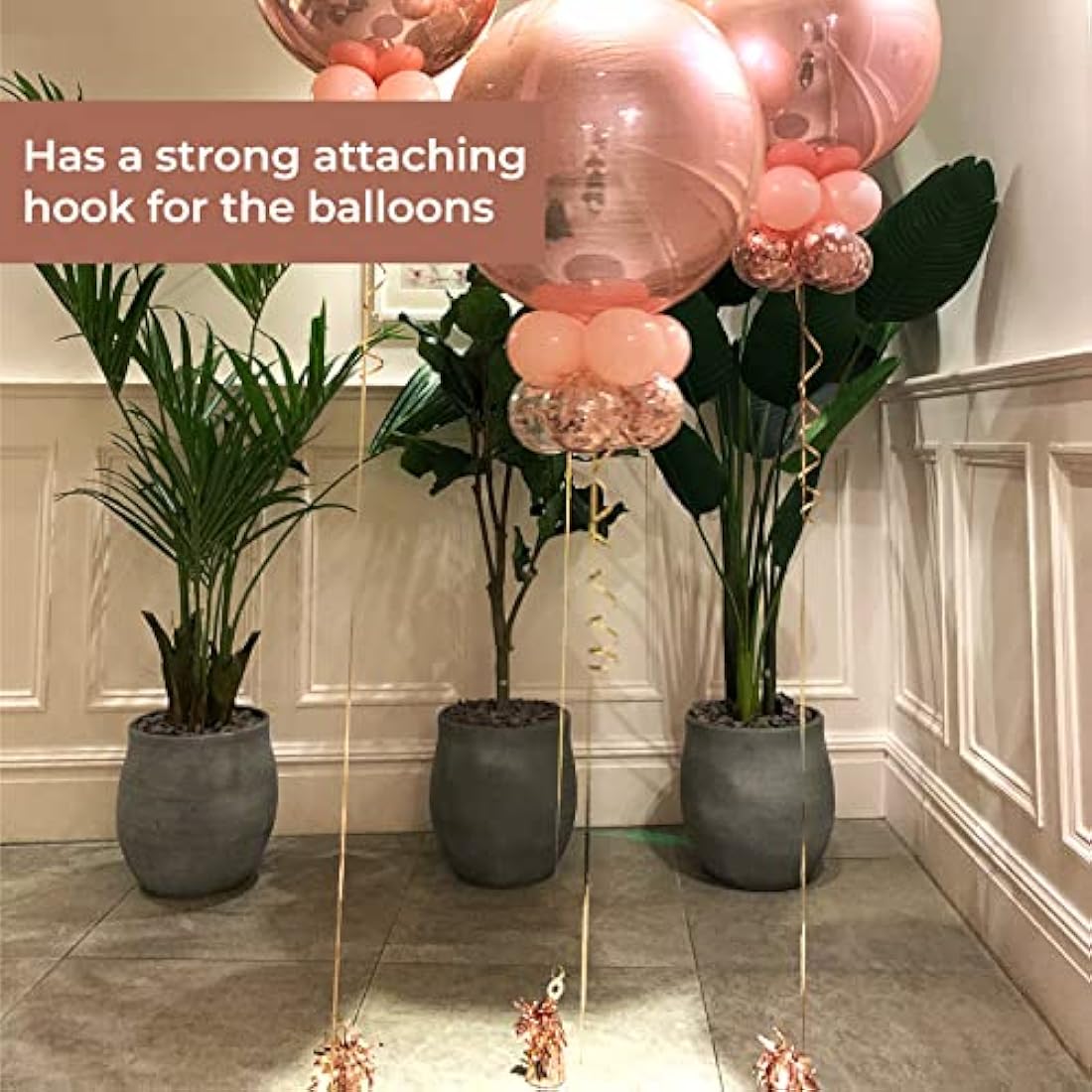 Pack of Rose Gold Heavy Foil Fountain Table Floor Balloon Weight for Helium Birthday Party Wedding Balloons (24 Pack)