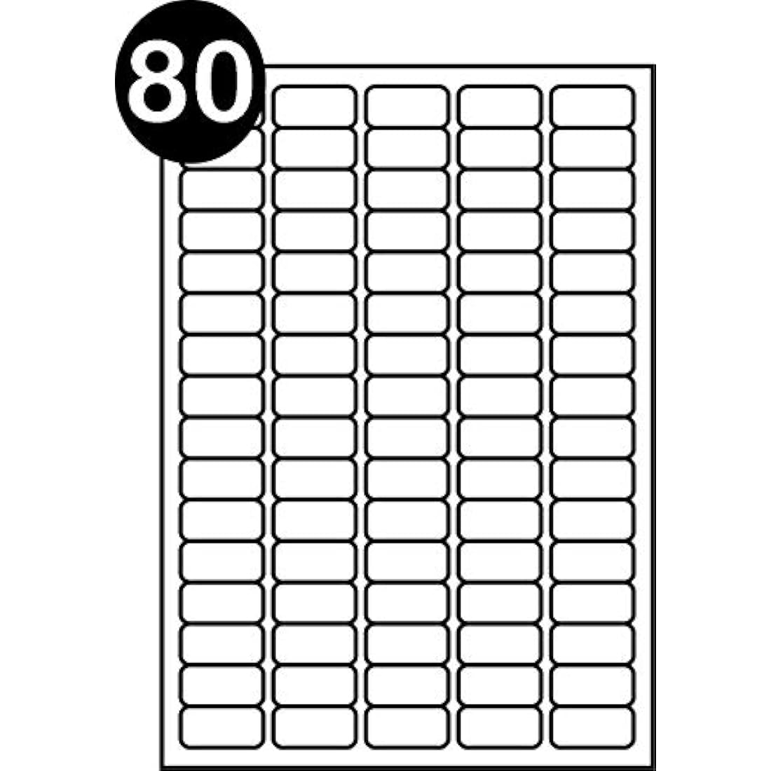 SmithPackaging A4 Self Adhesive Address Labels, 80 Labels Per Sheet, 100 Sheets, 35.6 x 16.9mm 8000 Labels