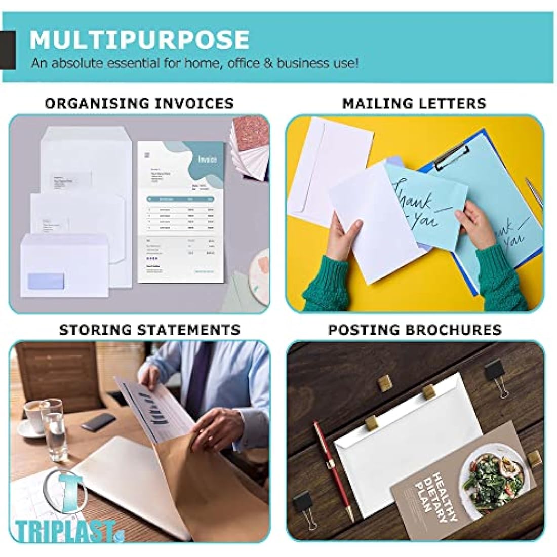 Triplast 250 x C5 Manilla Self Seal Security Envelopes (Size: 229x164mm) | Fully Opaque, Self Sealing & Printer Safe Mailing Paper Envelopes | Ideal for Everyday Home, Office & Commercial Use