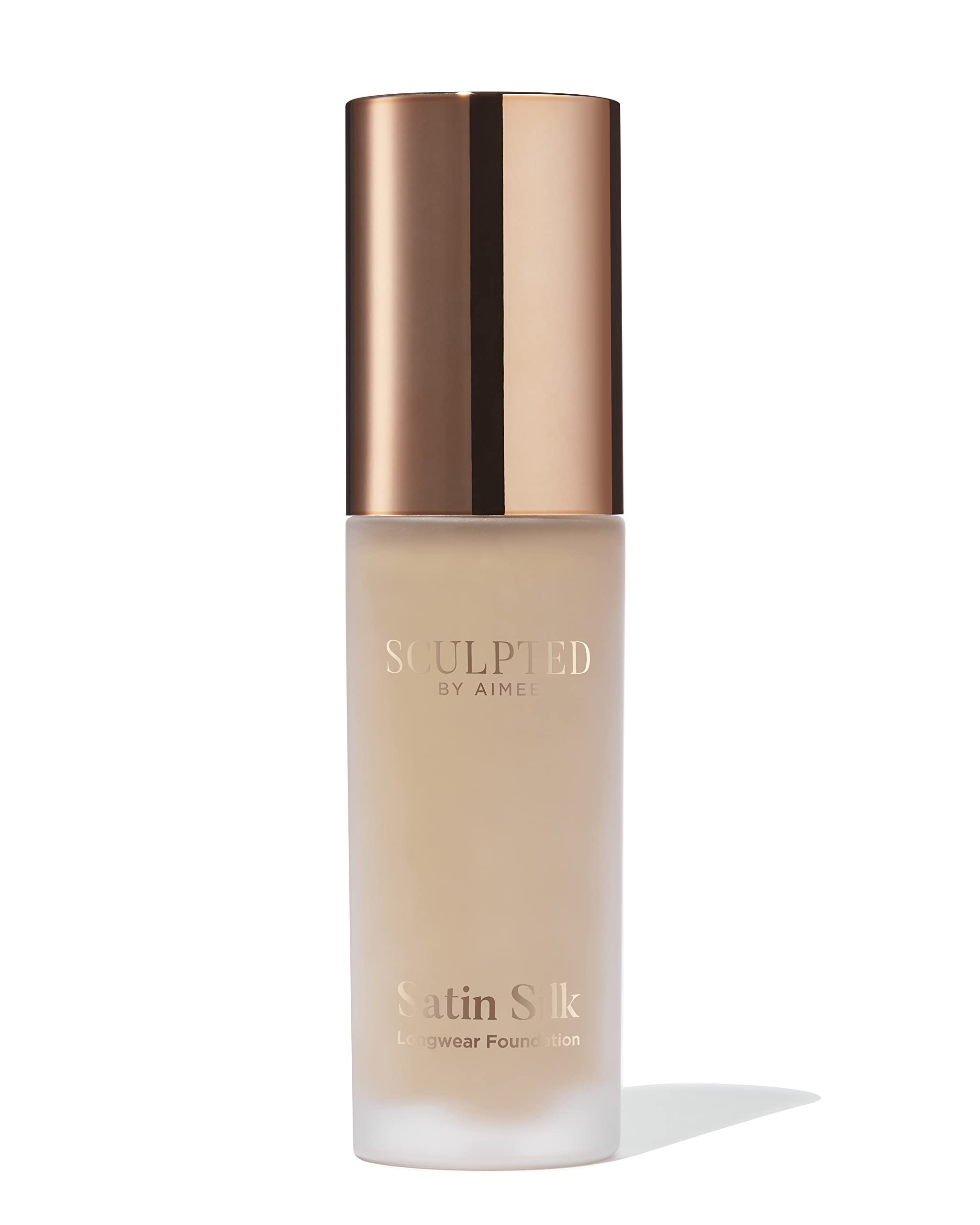 Satin Silk Longwear Foundation from Sculpted by Aimee (Tan 5.0) - Lightweight, Hydrating & Buildable High Coverage, Sweat-Resistant Foundation