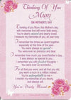 Loving Memory Mother's Day Graveside Memorial Card & Holder 5.75 x 4"- Thinking Of You Mum 35002