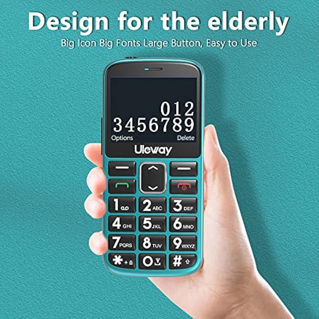 uleway Big Button Mobile Phone for Elderly Easy to Use Basic Cell Phone Dual Sim Free Unlocked Senior Mobile Phone with SOS Emergency Button Charging Dock Hearing Aid Compatible (HAC)