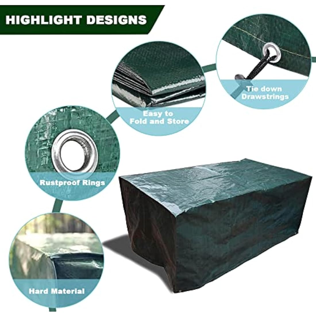 RICHIE Outdoor Furniture Covers - Waterproof Garden Table & Chair Covers 250x200x90cm
