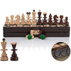 Master of Chess Wooden Chess Set with Pieces 35 cm / 14 in - Handcrafted Foldable and Small Chess Board Game for Adults and Kids