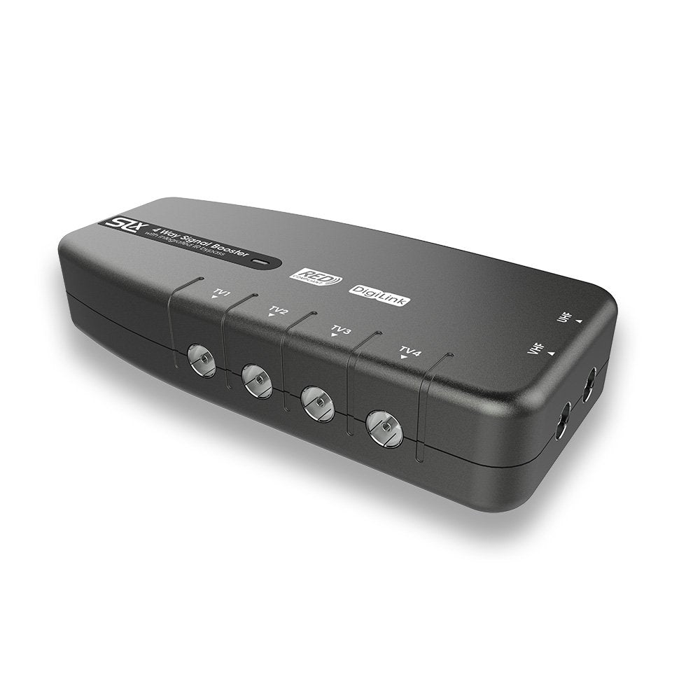 Signal Booster, SLx TV Amplifier Four Output 27820BMR - Improve Picture Quality And Channel Reception - Boost Your HD TV/FM/DAB Signal. 4 Way - For HD