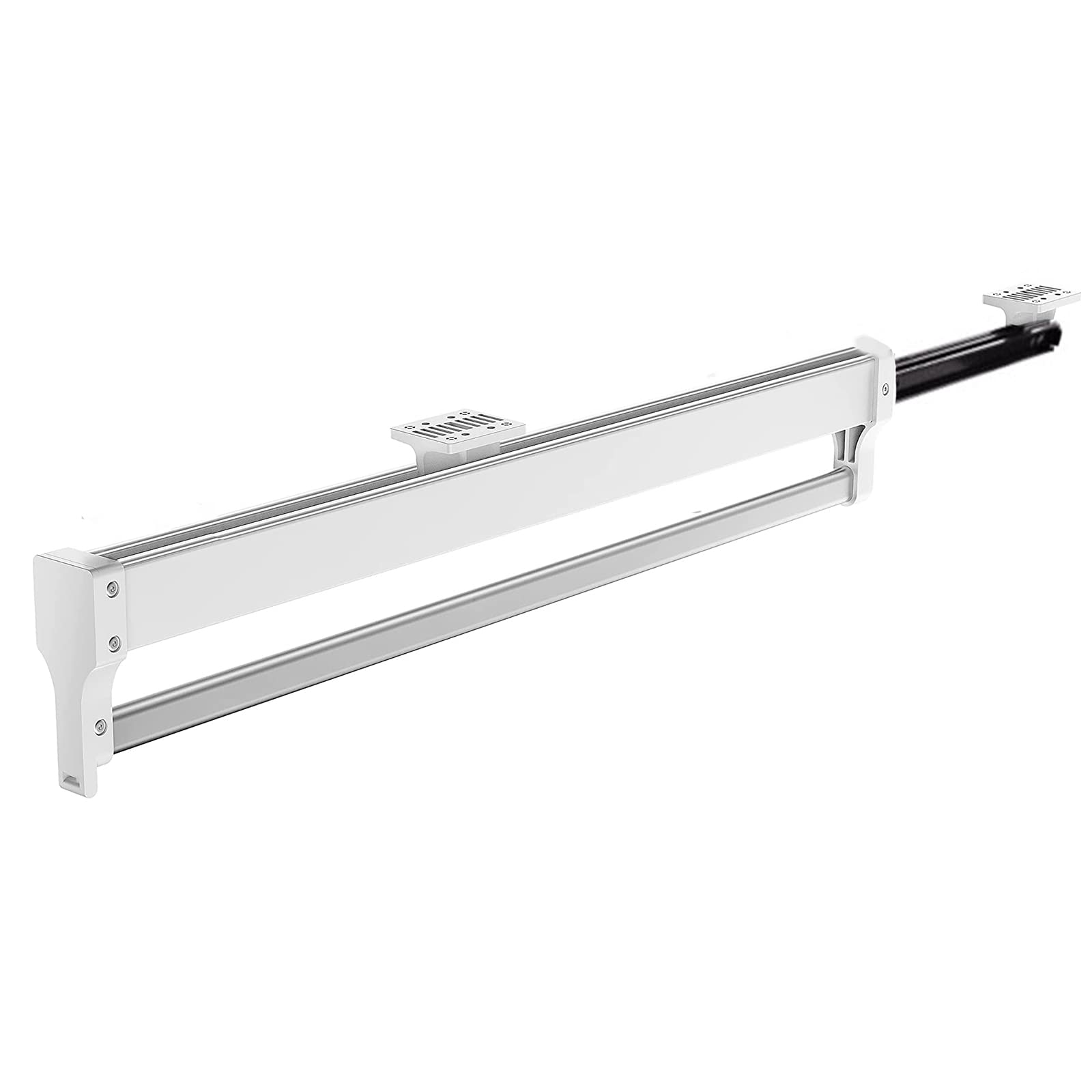 Pull Out Clothes Rail, Adjustable Pull Out Hanger Rail Rod for Wardrobe Trousers Clothing Storage, Space Saving, Load 25kg (White 397mm)