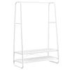VASAGLE Clothes Rail, Clothes Rack with 2 Shelves, 6 S-Shaped Hooks, Steel Frame, for Bedroom, Rustic Brown and Black RGR112B01