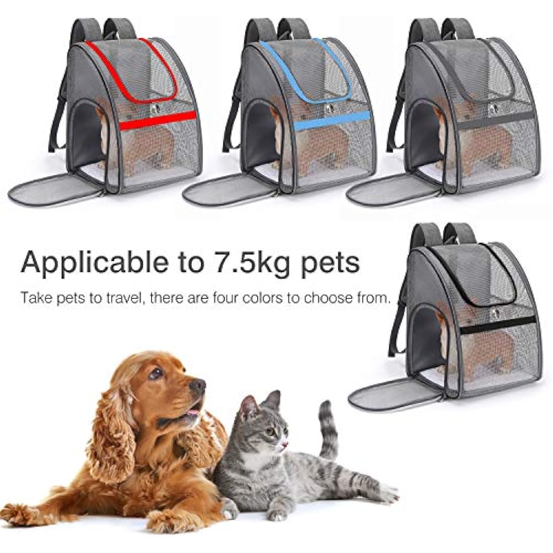 Cat Carrier Breathable Dog Carrier Backpack Lightweight Portable Pet Body Carrier Great for Carrying Puppy Cats Black