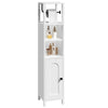 MAHANCRIS Slim Bathroom Floor Cabinet, Bathroom Storage Organizer Rack Stand, Corner Storage Cabinet with Adjustable Shelves and Toilet Paper Holder,