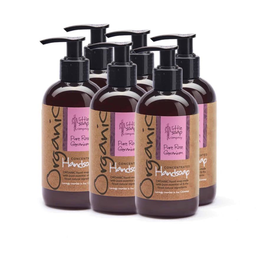 Little Soap Company Organic Range - Concentrated Rose Geranium Gentle Hand Wash ? Natural, Organic, Vegan, Cruelty-Free, eco friendly Hand Soap |