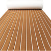 KXKZREN Boat Flooring EVA Foam Decking Sheet Faux Teak Marine Carpet Non-Slip Self-Adhesive Flooring Deck Mat for Boat Pontoon Motorboat RV Yacht Kayak Cooler Tops,240x112/90/60/41cm