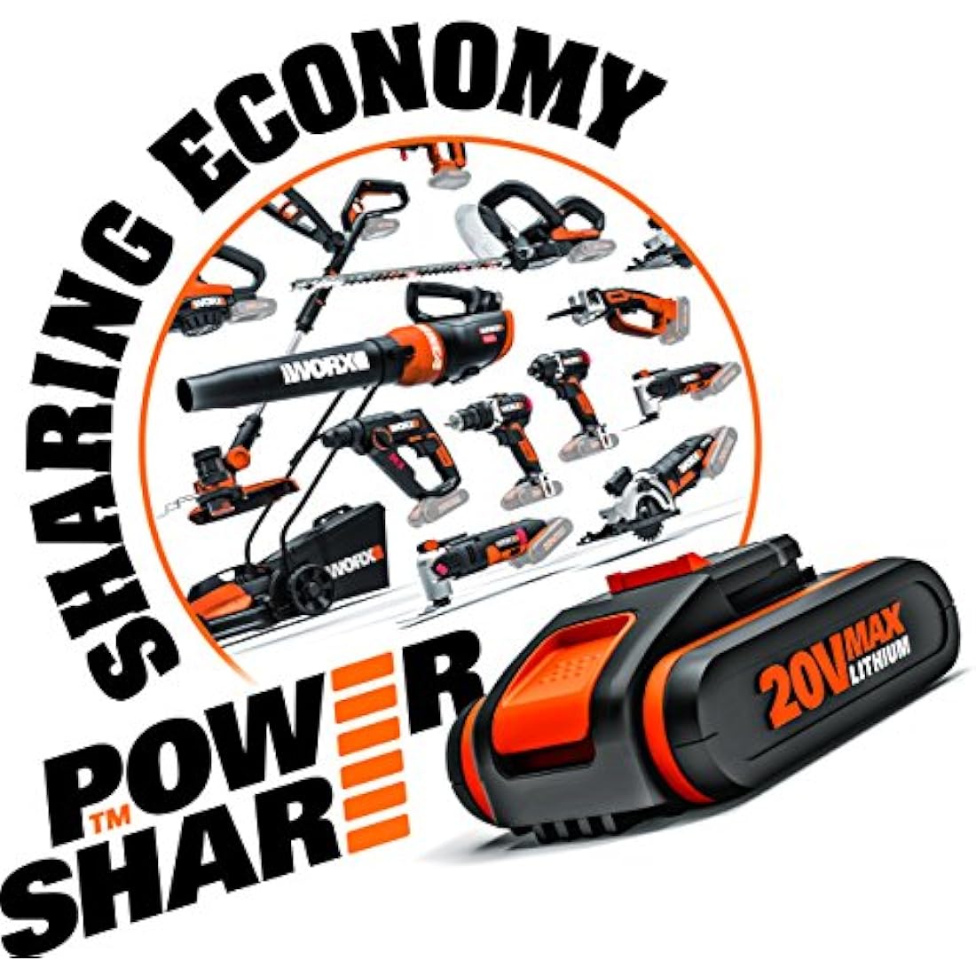 WORX WG157E.9 Lightweight Cordless Grass Trimmer - 20V Tool Only with AutoFeed and Easy Grip Handle, 2-in-1 Edge Trimmer, Part of WORX PowerShare Battery System (No Battery or Charger)