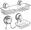 iPEGTOP Bathroom Shower Caddy Basket, Shower Shelf & Soap Dish Holder & Bath Hanging Hook Set for Shower Organizer Storage, Rustproof Stainless Steel,