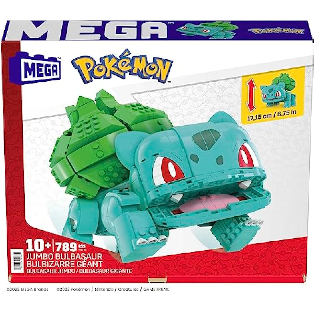 MEGA Pokémon Action Figure Building Toys for Kids, Jumbo Bulbasaur with 355 Pieces, Buildable and Poseable, 7 inches, 7 Year Old Gift Idea