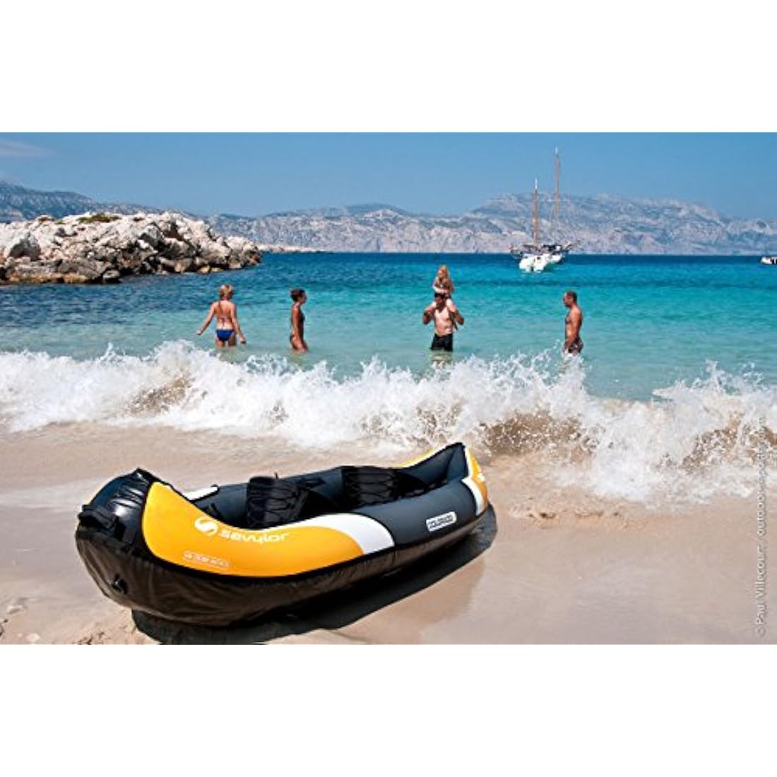 Sevylor Colorado Inflatable Kayak, Two Person, Sea Kayak with Bag, Stable and Comfortable, Ideal for Lakes or Sea Shores