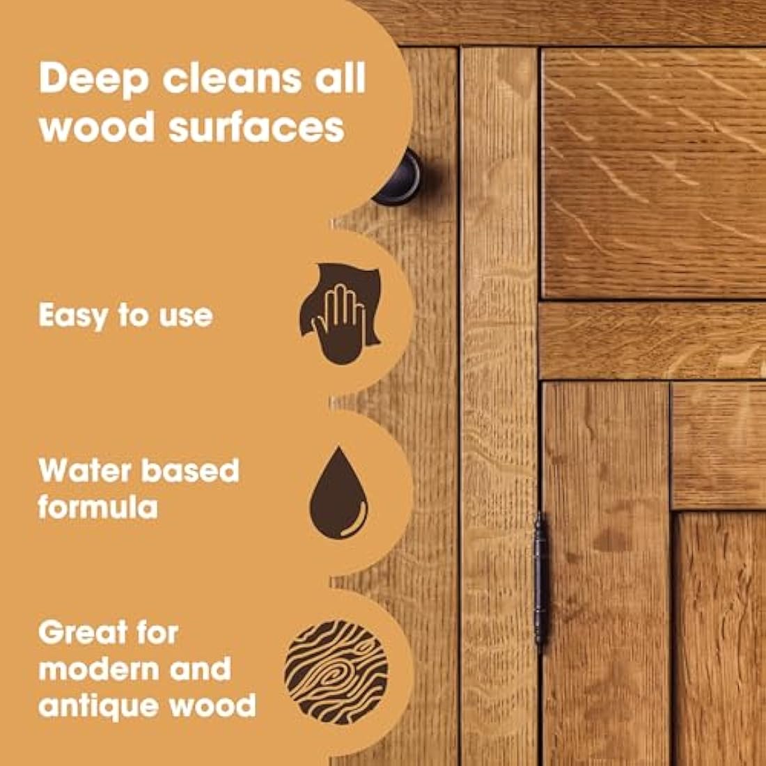 Furniture Clinic Wood Cleaner (250ml) | Restore & Clean Wooden Floors, Furniture, Blinds, Doors, Decking and Many other Wood Surfaces - Easily Remove Wax & Polish Build up, Grease and Grime