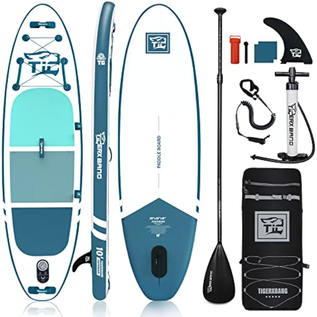 TIGERXBANG Stand Up Paddle Boards 10'6" x 32" x 6"丨10' x 31" x 6" with Premium SUP Board Accessories, Inflatable Paddle Boards for Adults/Kids Stand Up PaddleBoarding
