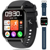 Popglory Smart Watch for Women Men Answer/Make Calls, 1.85" Smartwatch 44mm 2 Straps & Split Screen, 100+ Sports Fitness Watch with Blood Pressure/Oxygen/Heart Rate Monitor for iOS and Android