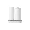 Brabantia - SinkStyle Soap Dispenser Set with 2 Stylish Dispensers for Hand and Dish Soap, Textured Tray, and Soap Squeezer ? Mineral Fresh White, 2 x