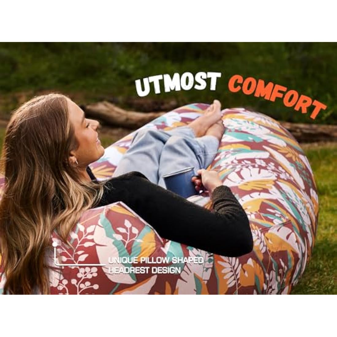 WEKAPO Inflatable Lounger Air Sofa Hammock-Portable,Water Proof& Anti-Air Leaking Design-Ideal Couch for Backyard Lakeside Beach Traveling Camping Picnics & Music Festivals