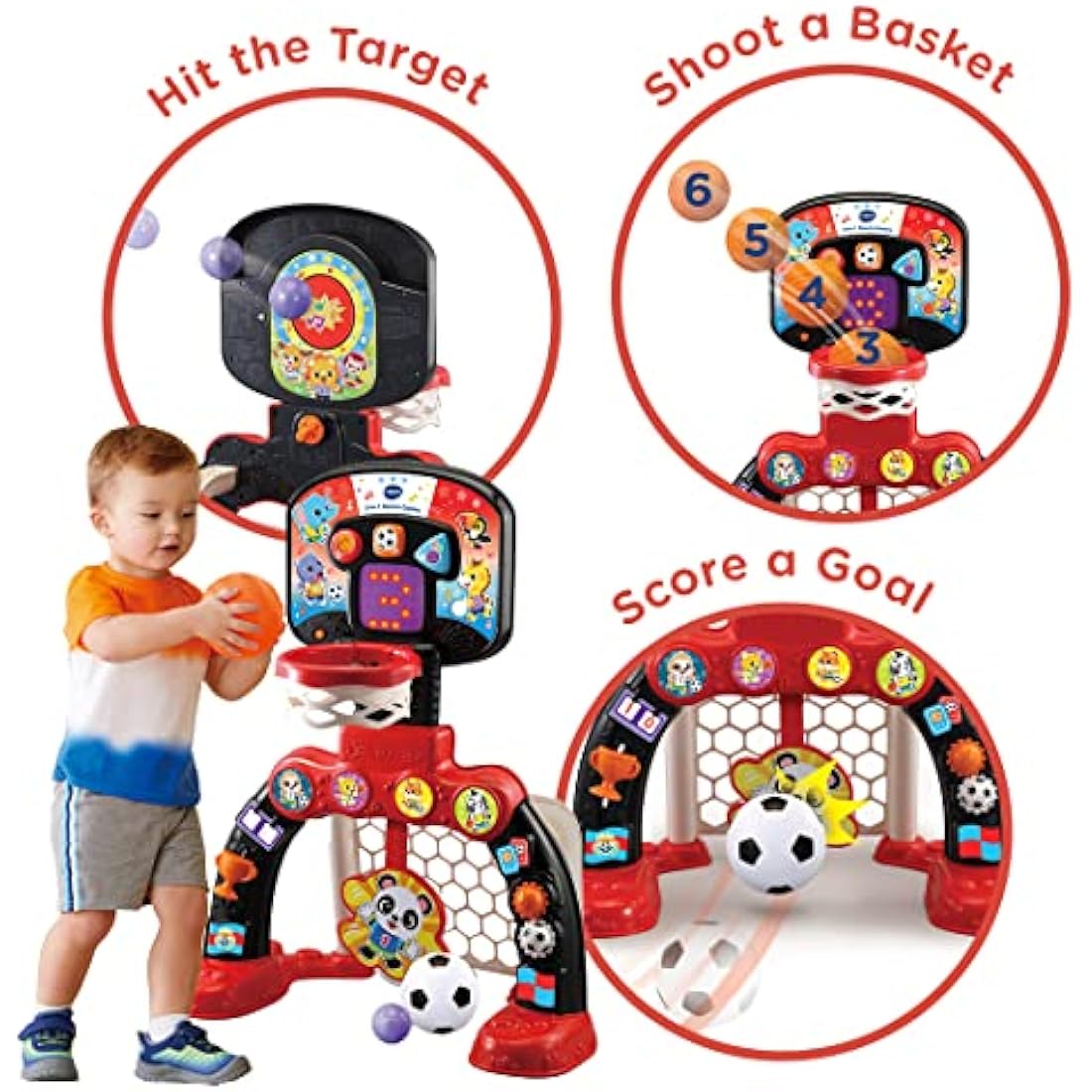 VTech 3-in-1 Sports Centre, Red/Black, 660 x 580 x 440 millimeters