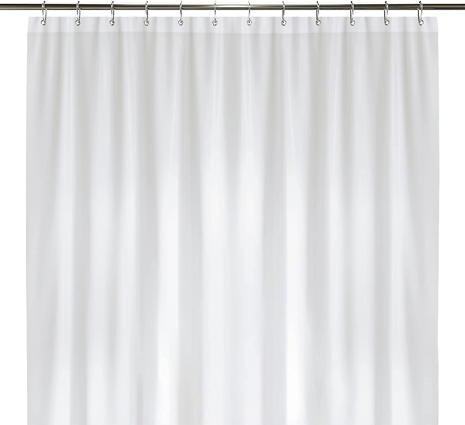 LiBa White Shower Curtain, PEVA 8G Waterproof Wet Room Bathroom Heavy Duty Shower Curtain, Anti Mould Mildew Resistant, Washable and Easy Dry, 183 x