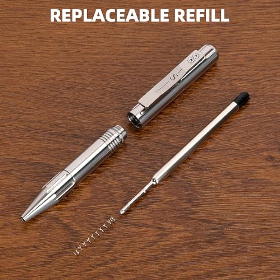 SMOOTHERPRO Titanium Bolt Action Pen | Compatible With Parker Refill | Retractable Refillable Metal Pen | for Men Women Business Writing Office Signature(GT03) | Color Multicolor