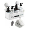 Zuvo No-Drill Shower Caddy with Suction Cups - Adhesive-Free Bathroom Shelf for Shampoo, Soap, Toiletries?Space-Saving Organiser (White)