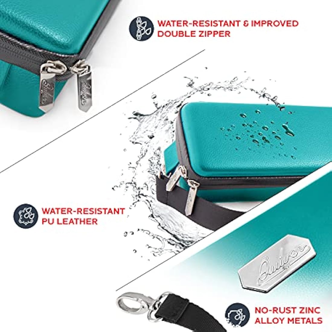 Quiver Time Teal Quiver Card Carrying Case - TCG Cards Deck Box Holder for Trading Cards, MTG Bag Playing Card Case (+Wrist & Shoulder Strap, Dividers, Separators, Corner Pads + 100 Apollo Sleeves)