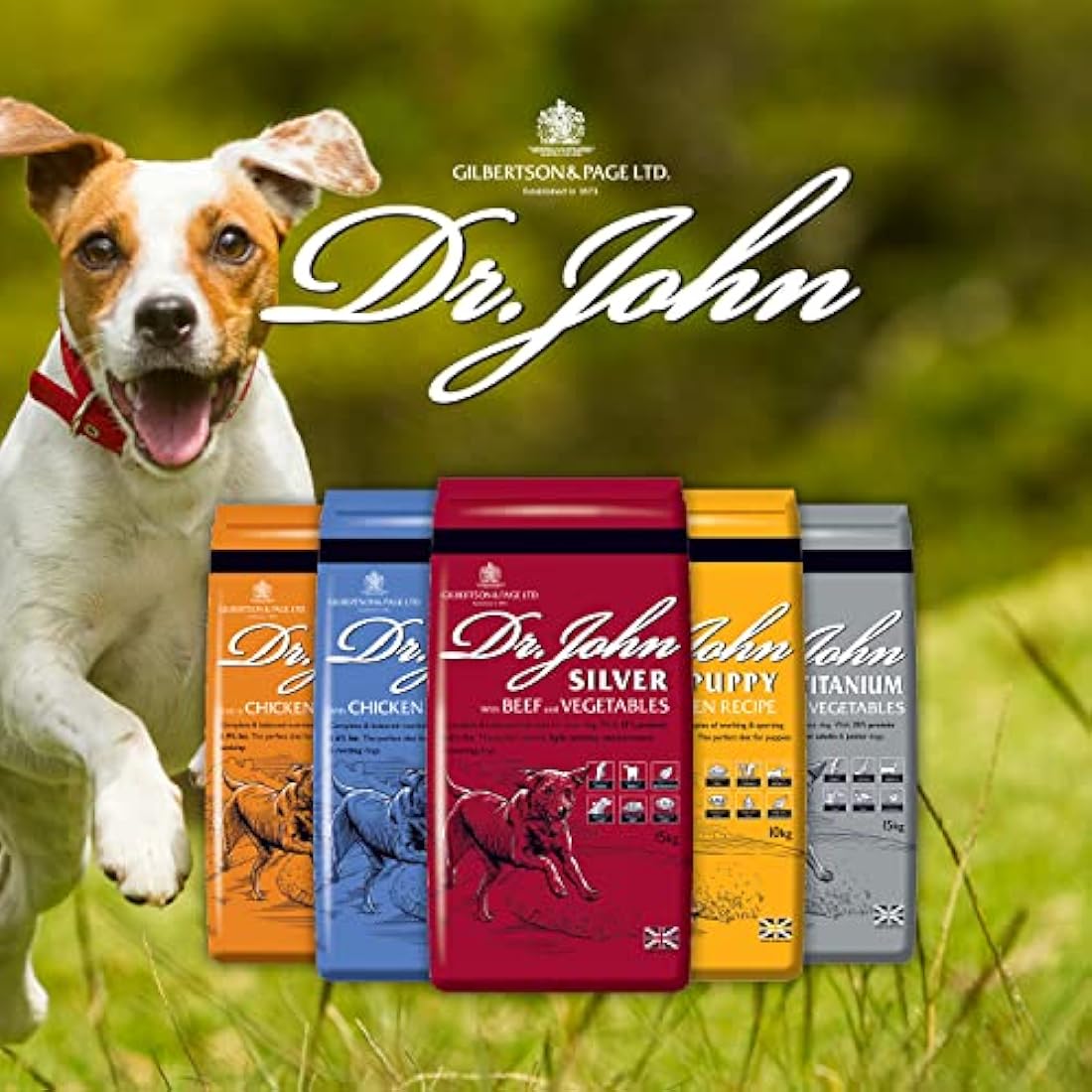 Dr John Dry Puppy Food 10kg with Omega-3s - Chicken Recipe - Complete Nutrition for Puppies of Sporting Active Breeds - Junior High Protein Dry Dog Food.