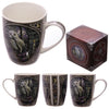 Set of 2 MULP08 - Lisa Parker Owl Design Bone China Mug
