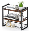 THYGIFTREE Office Desk Shelf Organizer, Wood Desktop Bookshelf Supplies Storage Rack, Shelf for Top of Desk and Dresser (BROWN)