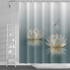 SDOTPMT 175x190cm Lotus Flower Shower Curtain Cute Dragonfly Zen Spa Bath Curtain Elegant Floral Spiritual Meditation Bathtub Curtain for Female