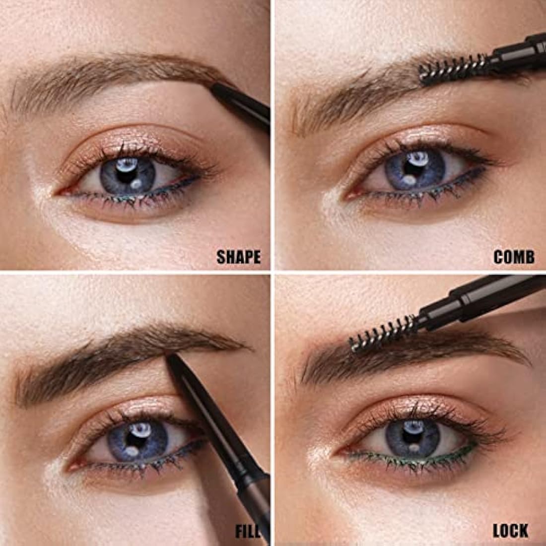 Natural Look Eyebrow Pencil, Long-Lasting & Waterproof, Precise Application, Vegan & Cruelty-Free 0.08g (104#Dark Brunette)